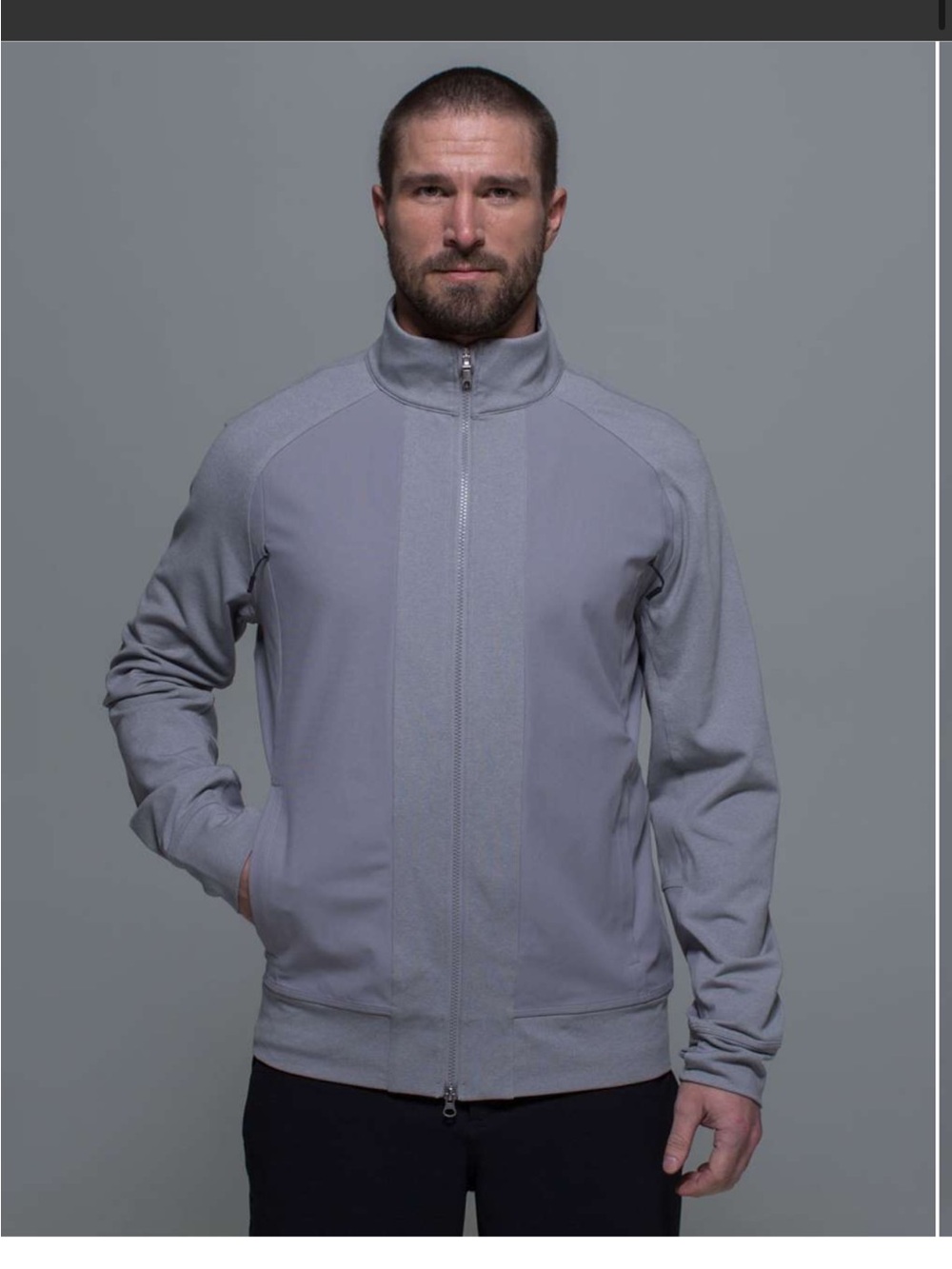 Lululemon Tactic Full Zip Up Jacket in Heathered Medium Grey / Ambient Grey Sz L